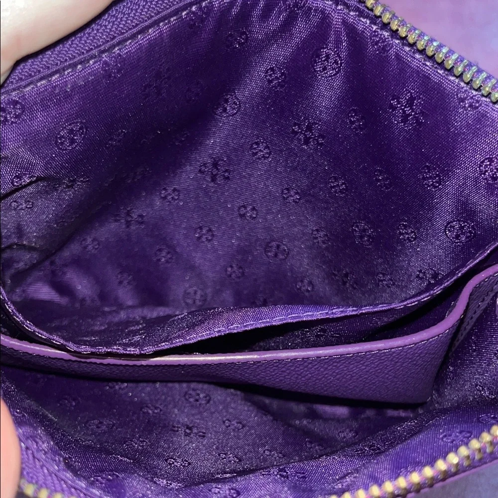 Tory Burch Violet Landon Large Leather Wristlet Clutch NWOT - Picture 10 of 13